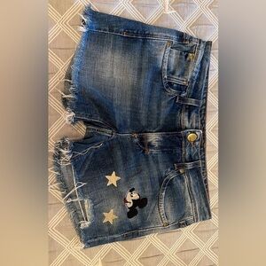 Only Blue Jean Shorts with Mickey Mouse Patch